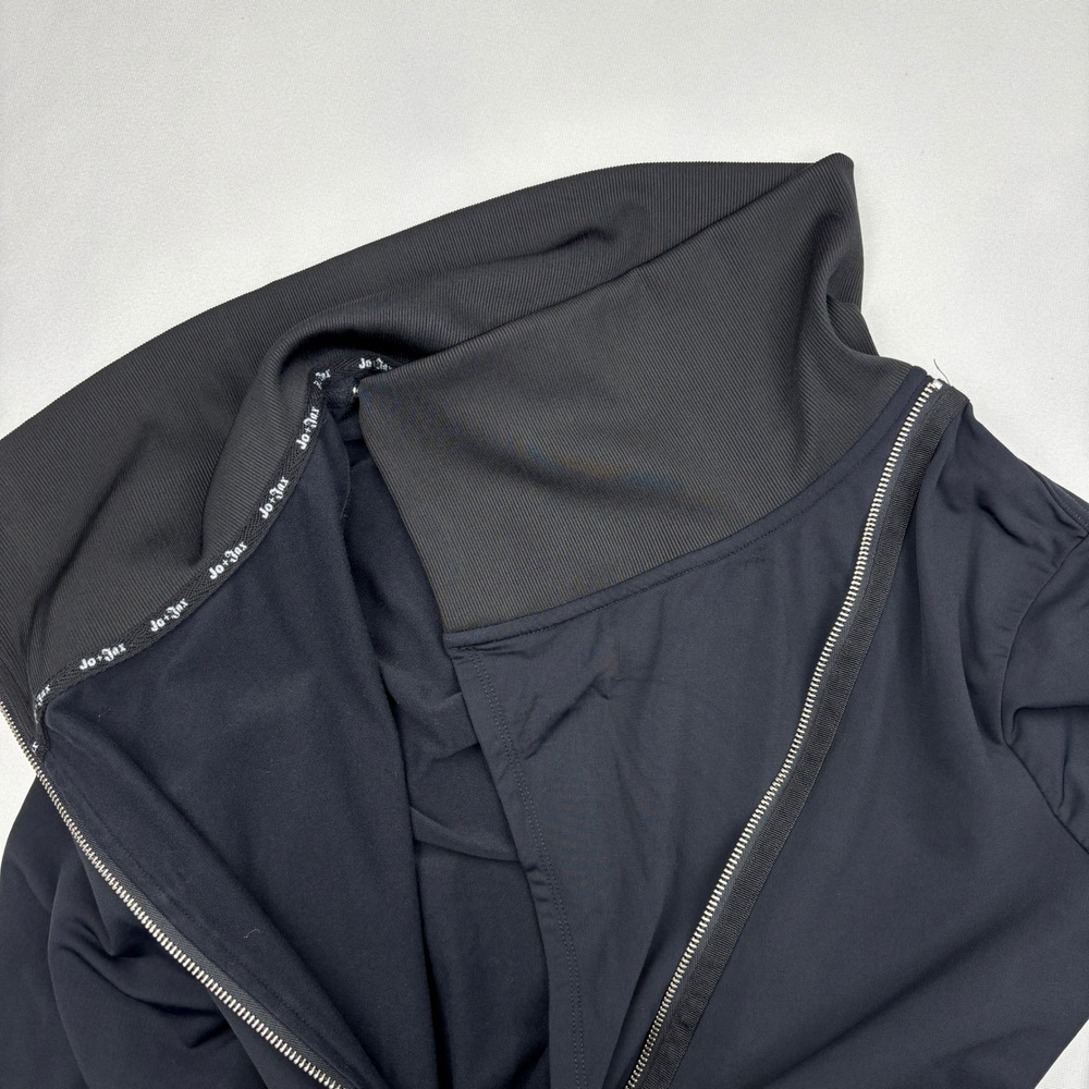 Jo and Jax Ashton Asymmetrical Moto Jacket Womens Large Black Dance Warm Up 12 - Picture 3 of 8
